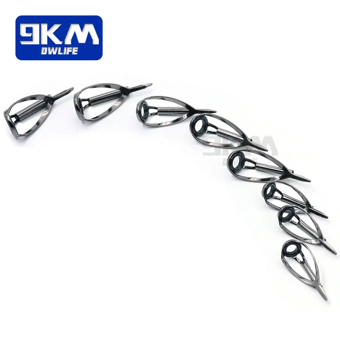 Kit de reparación de punta de caña de pescar, 3 uds., 1,8 ~ 3,2mm, construcción de caña de pescar Gunsmoke, anillo de cerámica de acero inoxidable, guía de caña de pescar giratoria - imagen 4