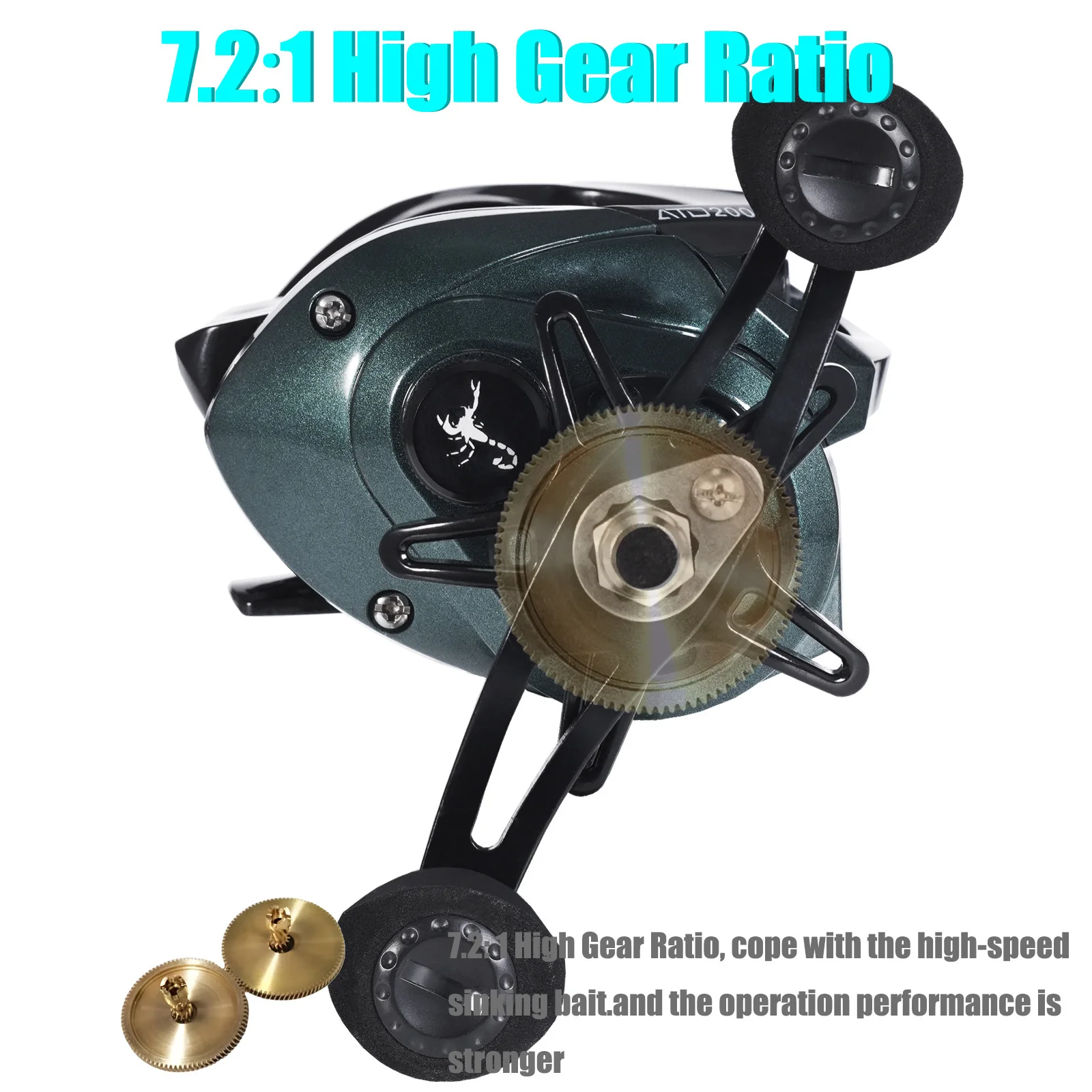 Carrete de pesca ultraligero izquierda/derecha, alta velocidad, 7,2: 1, 180g, 10KG, rueda de agua salada, herramienta de fundición larga para lubina en el océano - imagen 4