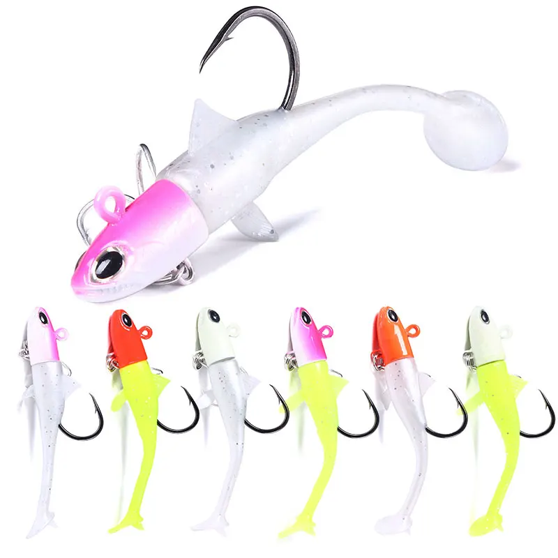 1 unidad 28g 35g 45g 50g 55g cabeza de Jigging cebo de silicona suave Wobblers pesca en el mar señuelos blandos Swimbait Peche para Lucio Leurre - imagen 2