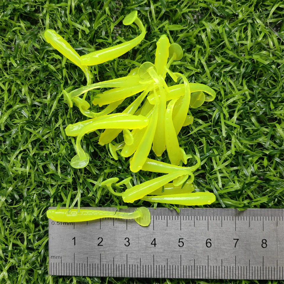 Señuelos blandos de silicona de 50 piezas, pieza de aparejos artificiales de 3,5 cm y 0,3g, productos para pesca en el mar, pesca en roca, Swimbait, Wobblers - imagen 2