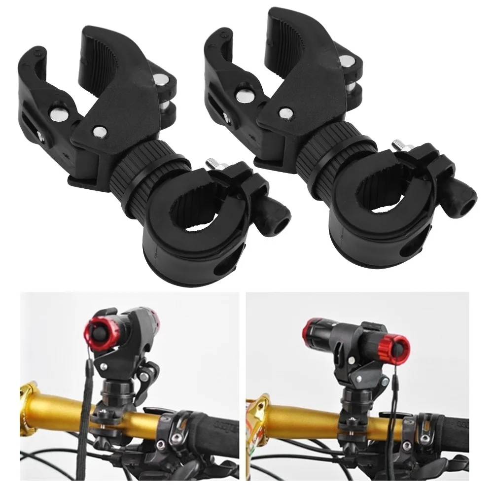 Soporte luz 360º para bici de montaña con abrazadera negra - imagen 3