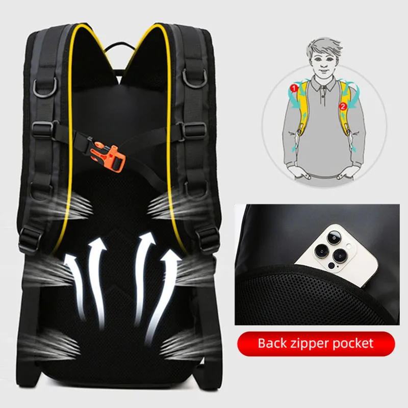 Bolsa de señuelo de pesca para hombre, impermeable, Molle, caja de caña de pescar, mochila multifuncional para viajes al aire libre, senderismo, Camping, mochila de hombro - imagen 4