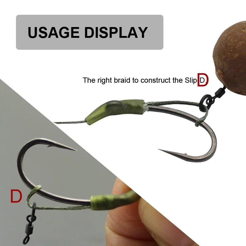 Línea de pesca de carpa de 20m, gancho de enlace, línea trenzada antideslizante D, línea trenzada sin recubrimiento para aparejo de pelo, aparejo D 25IB, aparejos de pesca gruesos de carpa - imagen 5
