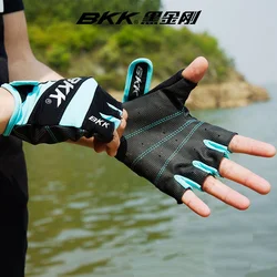 BKK Guantes de Pesca Medio Dedo Antideslizantes Finos