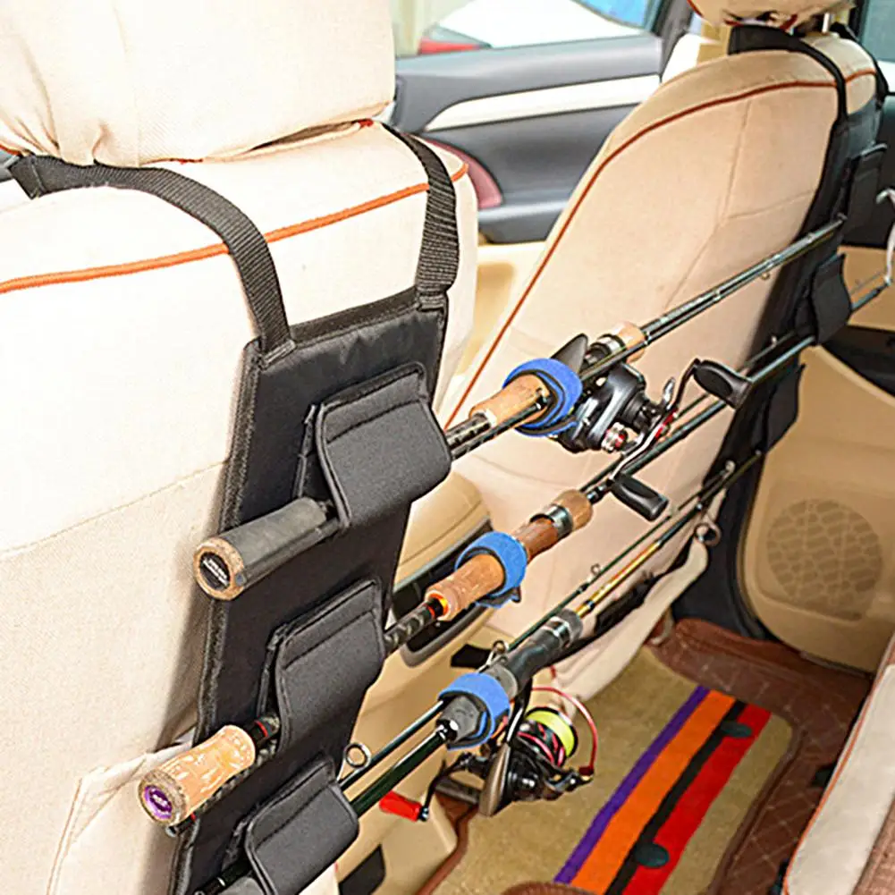 1 Pair Vehicle Fishing Rod Racks High Load-bearing Fastener Tape Braided Belt Car Seat Fishing Rod Holders for Vehicle - imagen 2