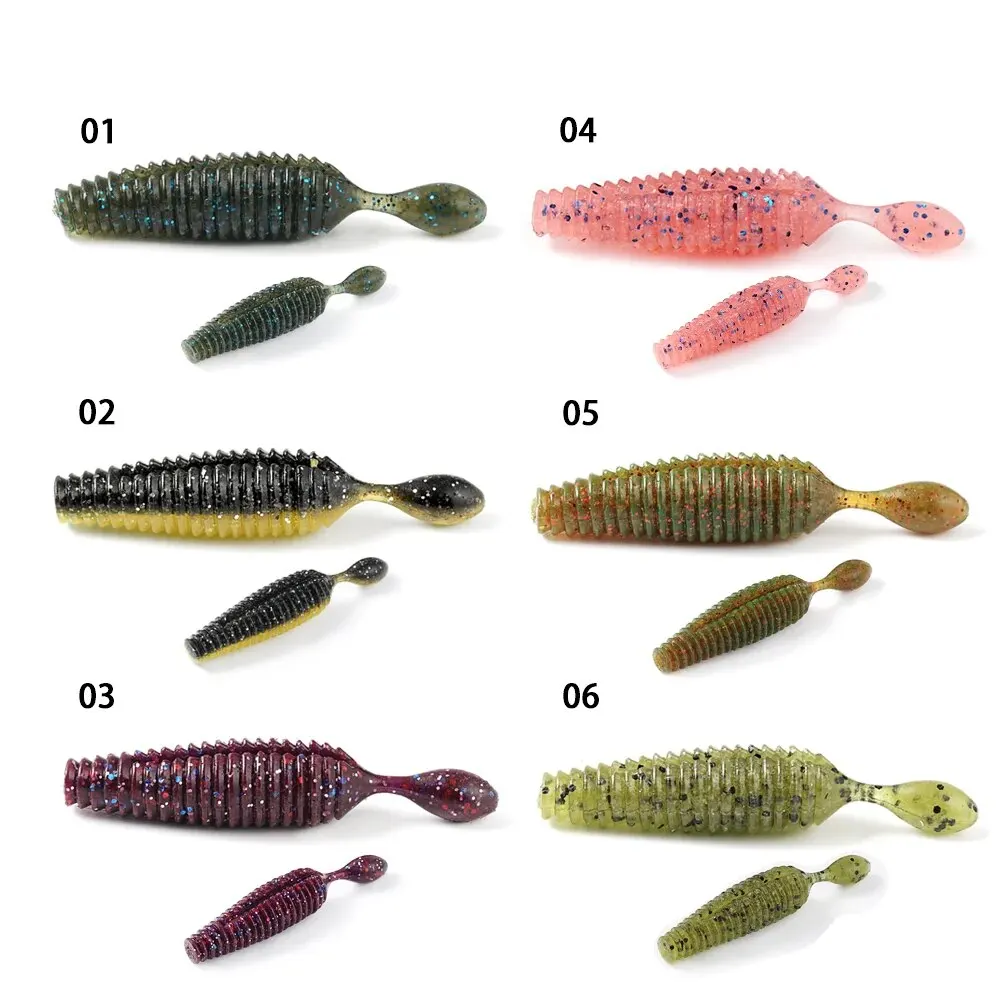 SUNMILE-cebo de palo de 6cm, 4,2g, señuelos de plástico blando pesados, cebo Artificial de gusano, señuelo de sábalo de silicona para pesca de lubina - imagen 2