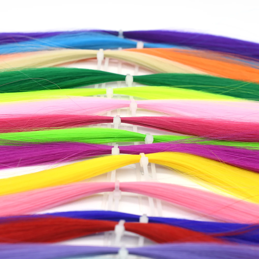 MNFT 10 paquetes de materiales de atado de moscas de fibra larga de colores surtidos Material de vendaje Streamer para señuelo de pesca - imagen 5