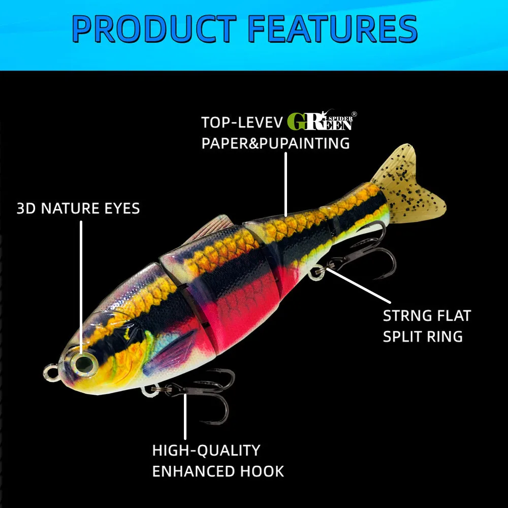 GRS 2022 nuevo Swimbait de hundimiento lento 170mm 61g cebo duro señuelo de pesca textura piel realista curvada 'S' nadar para lubina trucha Pike - imagen 5