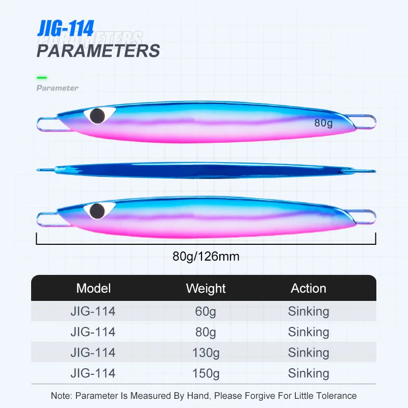 OBSESSION J114 60g 80g 130g 150g Chapado en Metal brillo UV forma plana Jigbait paso lento hundimiento Jigging plantillas de agua salada Señuelos de Pesca - imagen 2