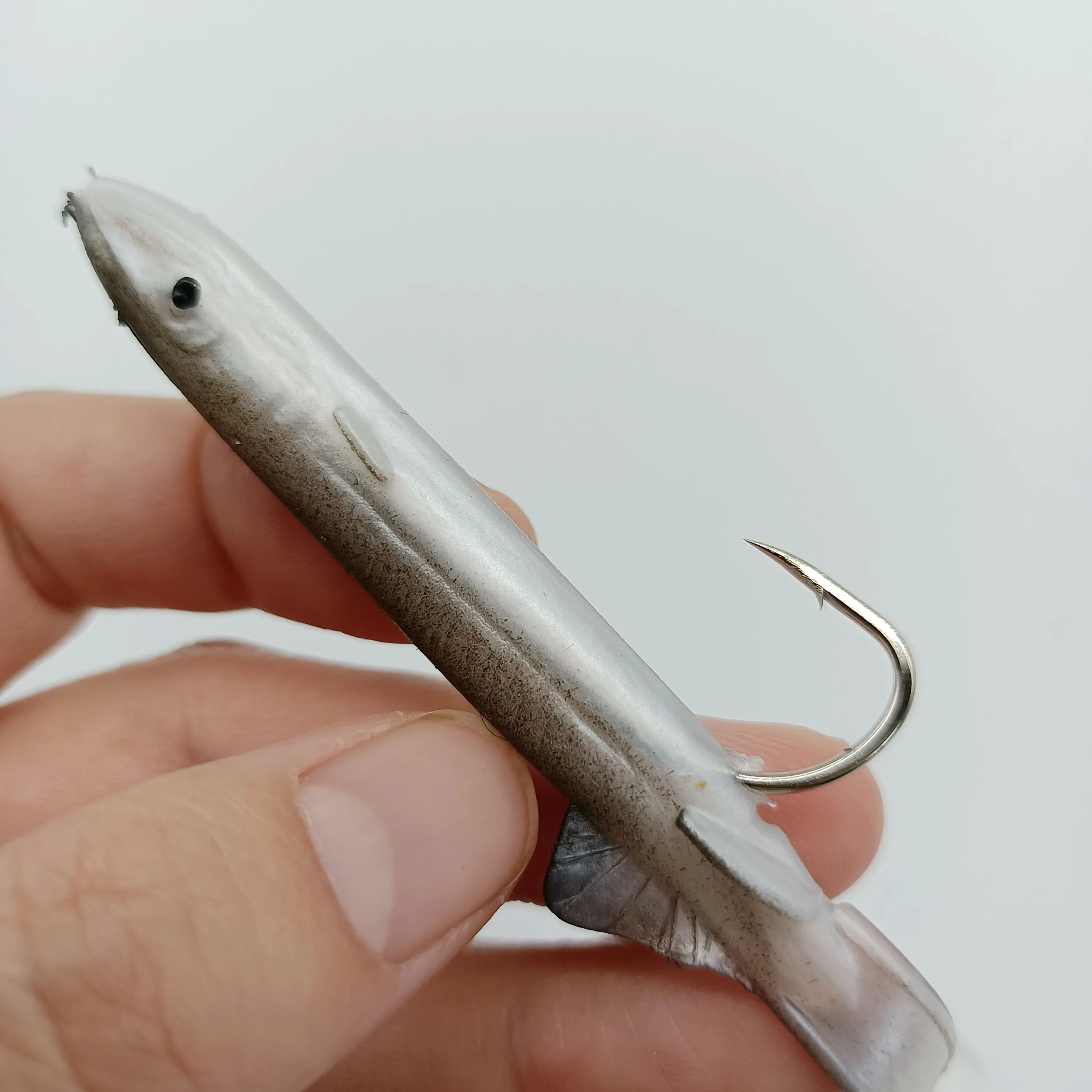 DUODUOYU 5 uds Anguila Shad señuelo de Pesca 115mm/4g cebo suave con juego de anzuelos afilados para aparejos de Pesca de lubina plomo cebo suave Wobblers Pesca - imagen 4