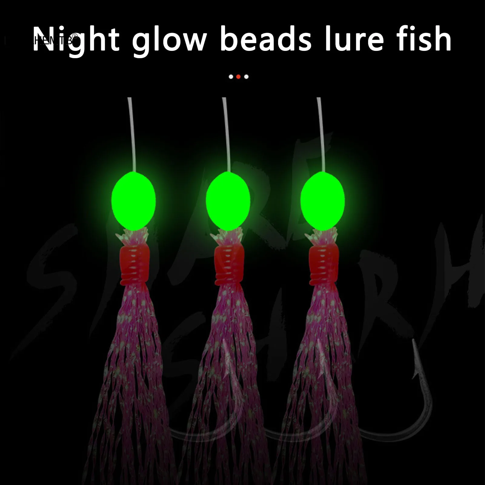 Aparejos de pesca luminosos, 1 cuerda (6 piezas), para pesca en agua dulce y salada - imagen 2