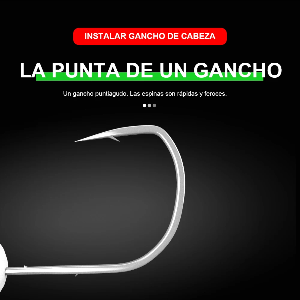 FTK, 10 unidades por paquete, anzuelos con cabeza de plantilla, anzuelo Mustad de 1,5g, 2,5g, 3g, 5g, anzuelos de pesca con cebo blando, accesorios de pesca con anzuelo de púas dobles - imagen 3