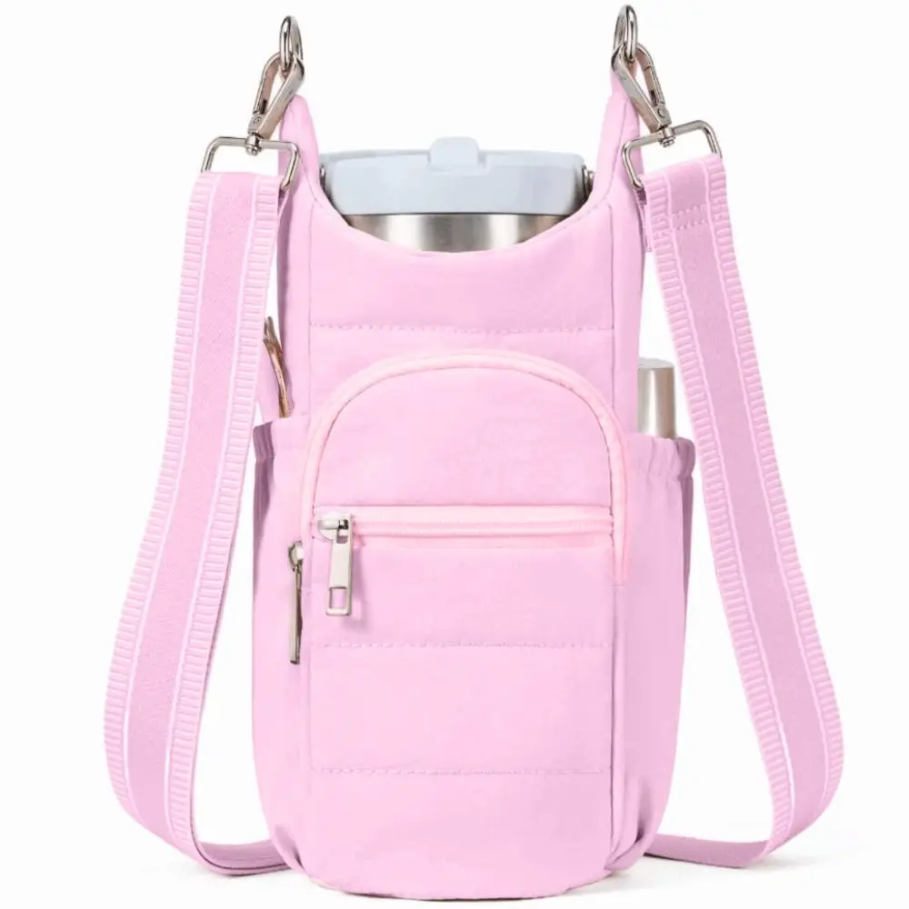 Para hombres y mujeres, soporte para botella de agua con correa ajustable, bolsillo para teléfono, bolsillos para tarjetas, bolsos cruzados, bolsas de gimnasio manos libres, entrenamientos