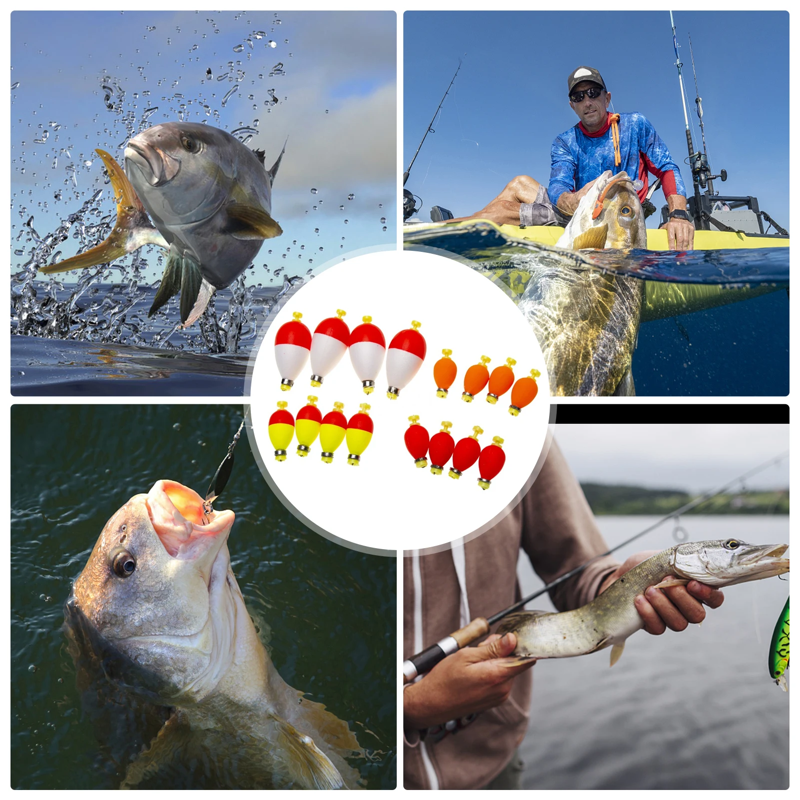 Bobbers de espuma a presión, flotadores de pesca con forma de pera, flotadores de espuma EVA con resorte, Bobbers ponderados para trucha, río y lago - imagen 5