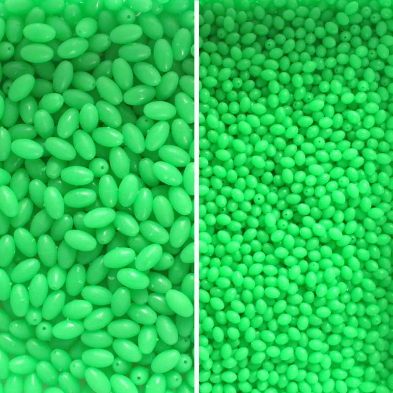 100 Uds cuentas luminosas 3*4mm/6*8mm/8*12mm granos espaciales de pesca bolas flotantes redondas luz brillante para juego de piezas de herramientas de pesca al aire libre - imagen 3