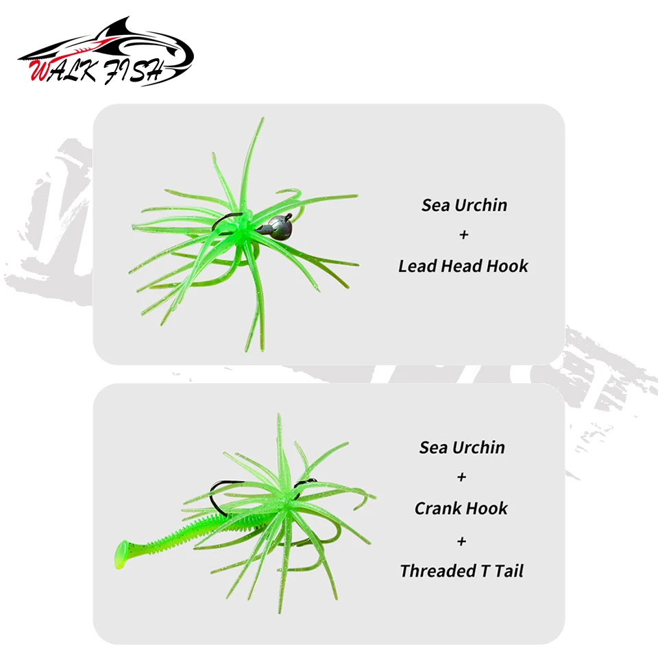 Señuelo blando Walk Fish PVC erizo mar para lucio y lubina - imagen 4