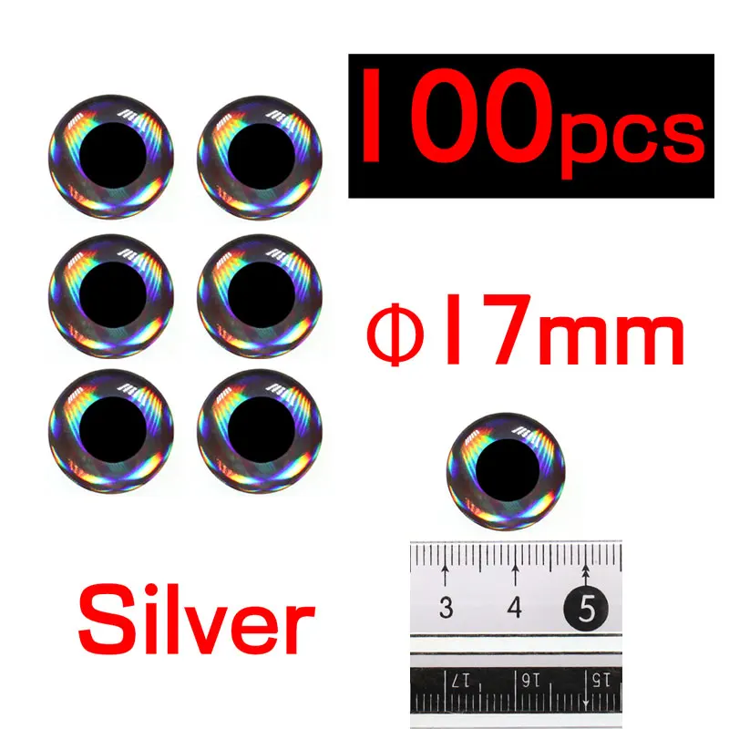 Silver 100pcs 17mm