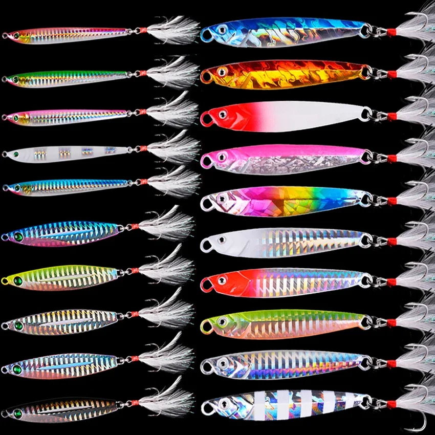 20 piezas plantillas de Metal de fundición, juego de Señuelos de Pesca 7G 21g 40G, plantilla de cuchara de Jigging, Señuelos de Pesca de Mar, aparejos de cebo duro Artificial - imagen 2