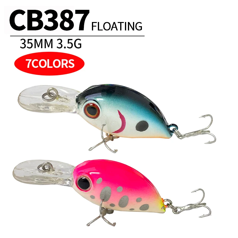 Mini señuelo de Pesca flotante Crankbaits 35mm 3,5g Wobbler Topwater Bass Pike perca cebo duro Artificial aparejos Isca Pesca Swimbait - imagen 4