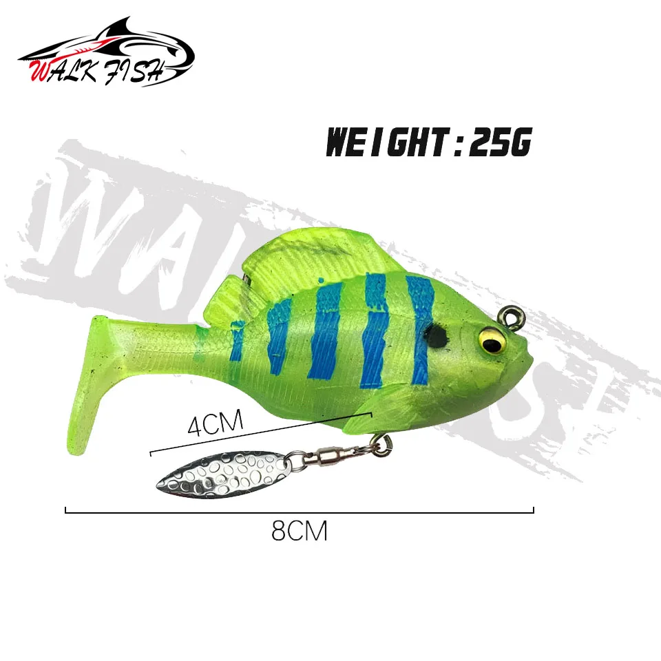 WALK FISH-señuelo de pesca de 10g, 14g, 18g, 24g, Jig Head T Tail, Wobbler, cebo de silicona, Swimbait, hundimiento, Caucho mezclado, Lucio, sábalo, Invierno - imagen 2