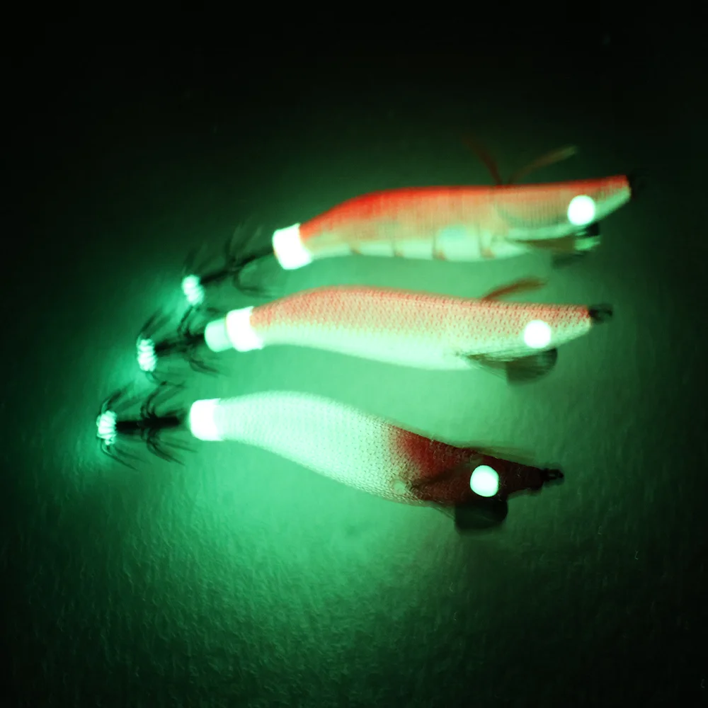 1 unidad de camarones de madera luminosos de alta calidad, anzuelo de calamar de doble capa, 30 modelos de colores, cebo de calamar para pesca en el mar, anzuelo sin púas - imagen 5