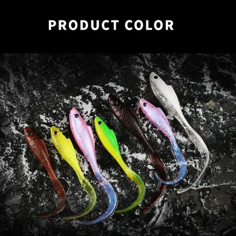 Cebo suave que se hunde de baja frecuencia, 2,1g, 4cm, Señuelos de Pesca Wobbler para cabeza de anzuelo, perca, punta de punta, pez mandarín, pesca salvaje, trucha - imagen 5