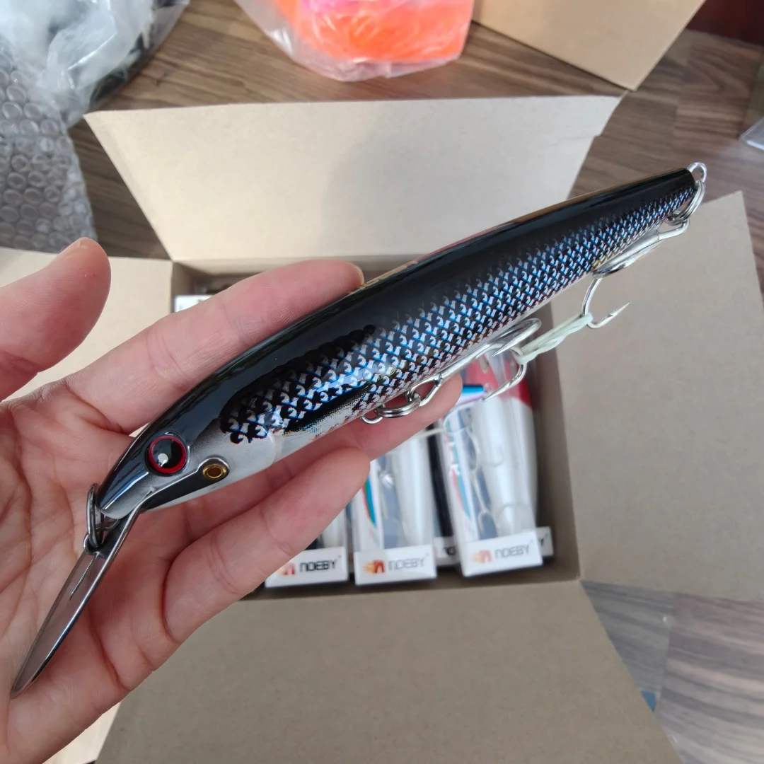 Noeby 3 uds 13cm 32,5g cebos artificiales de buceo profundo Minnow Wobbler agua salada Mahi Marlin atún Swordfish señuelo de pesca Trolling - imagen 2