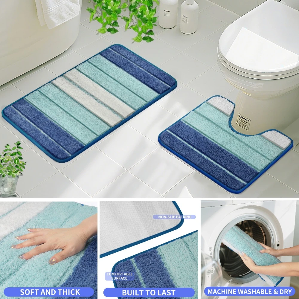 Alfombras antideslizantes microfibra para ducha – Absorbentes extra suaves - imagen 5