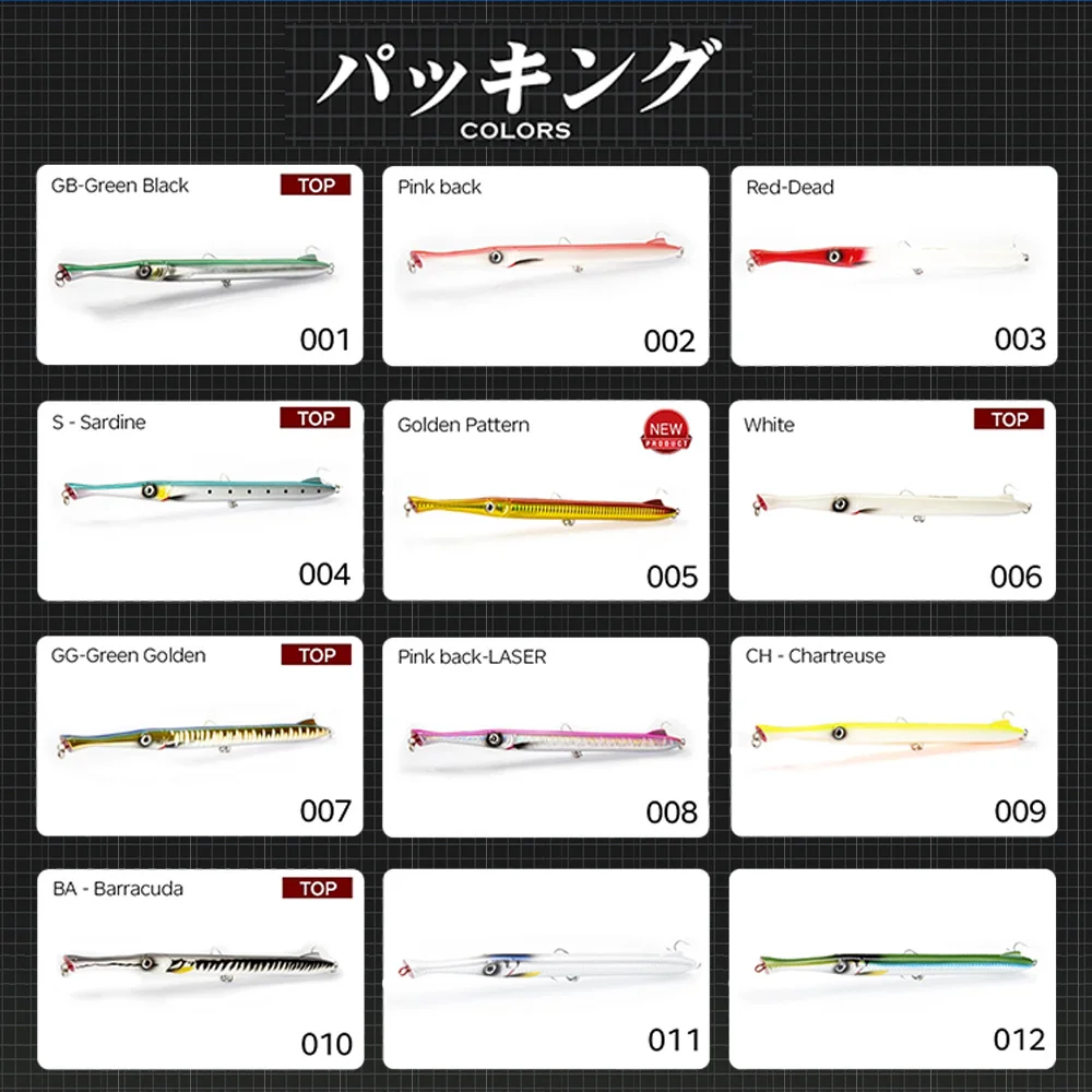 Hunthouse DON BELONE Señuelos Giratorios Equipo Salvaje Cebos Lápiz Pesca Stickbait Depredador Atún 23g 27g Cebo Atún Lubina - imagen 5