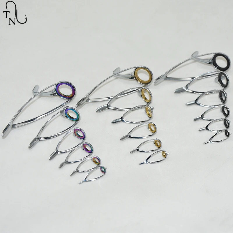 TN11 6 uds Kit de reparación de guía de caña de pescar de acero inoxidable de tamaño mixto guías juegos de ojos anillo de cerámica Kit de reparación de construcción de caña de pescar - imagen 3