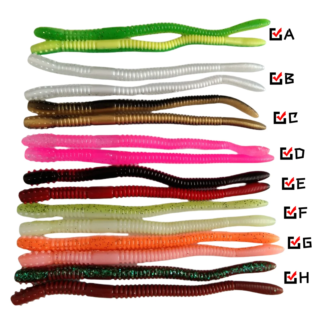 Swolfy, 10cm, 13cm, lombriz de tierra, señuelo suave de hundimiento lento, Señuelos de Pesca artificiales, cebo de gusanos de mar, señuelo de pesca de silicona suave para lubina - imagen 3