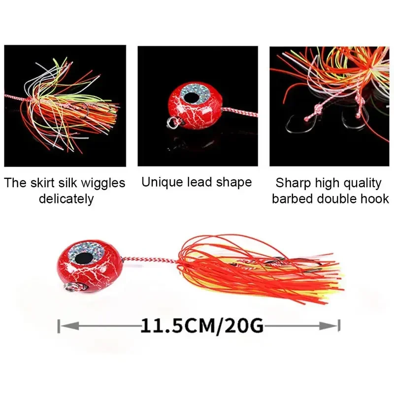 Tenya Tairaba Madai Jig señuelo de pesca Kabura plantillas de agua salada cabeza cebo camarones falda de goma Artificial Lucio pesca cebo grande - imagen 2