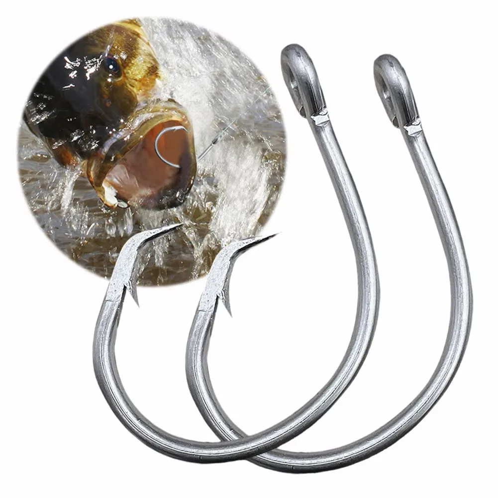 30 unids/caja 6/0 - 11/0 pesca en agua salada gancho circular de acero inoxidable anzuelo de cebo de juego grande para pesca de curricán de tiburones atún de aguas profundas - imagen 5
