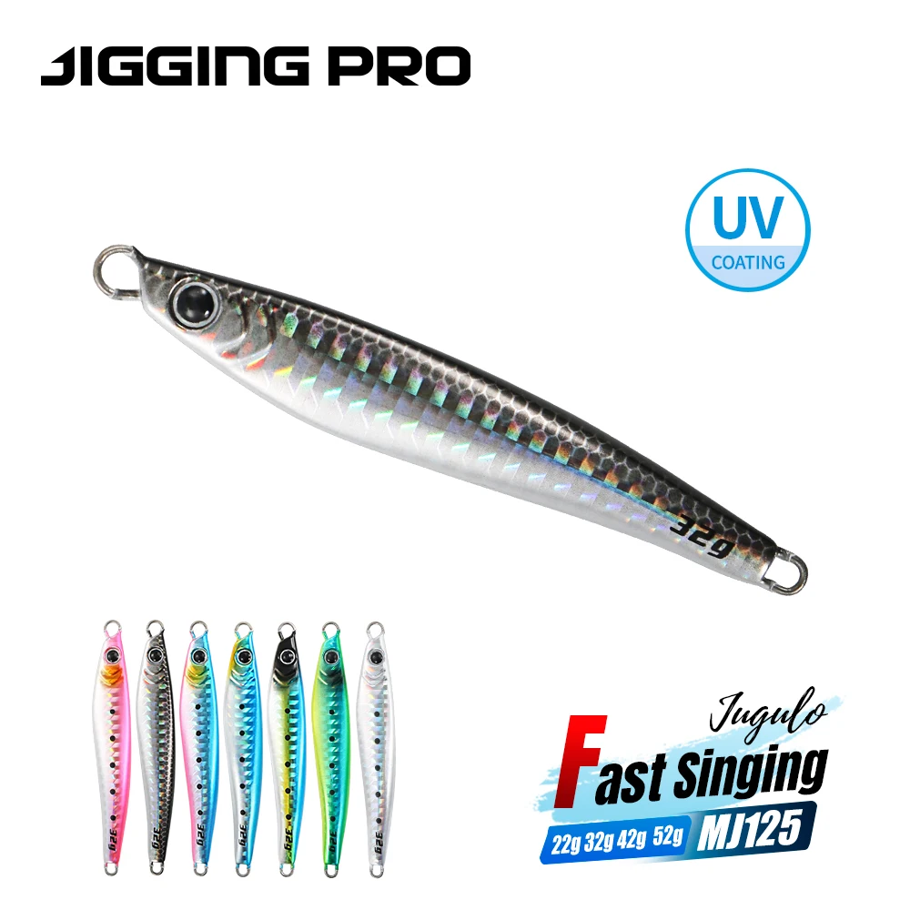JIGGING PRO 22g 32g 42g 52g JUGULO plantillas de hundimiento rápido plantilla de Metal de fundición larga señuelo de Jigging de orilla cebo de pesca de agua salada