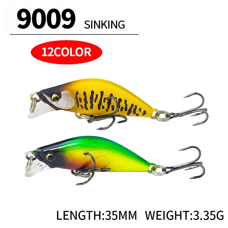 Señuelos de inmersión Minnow, cebo Artificial de 35mm/3,35g, cebo duro de pesca de superficie, cebo de plástico biónico, equipo de pesca L - imagen 2