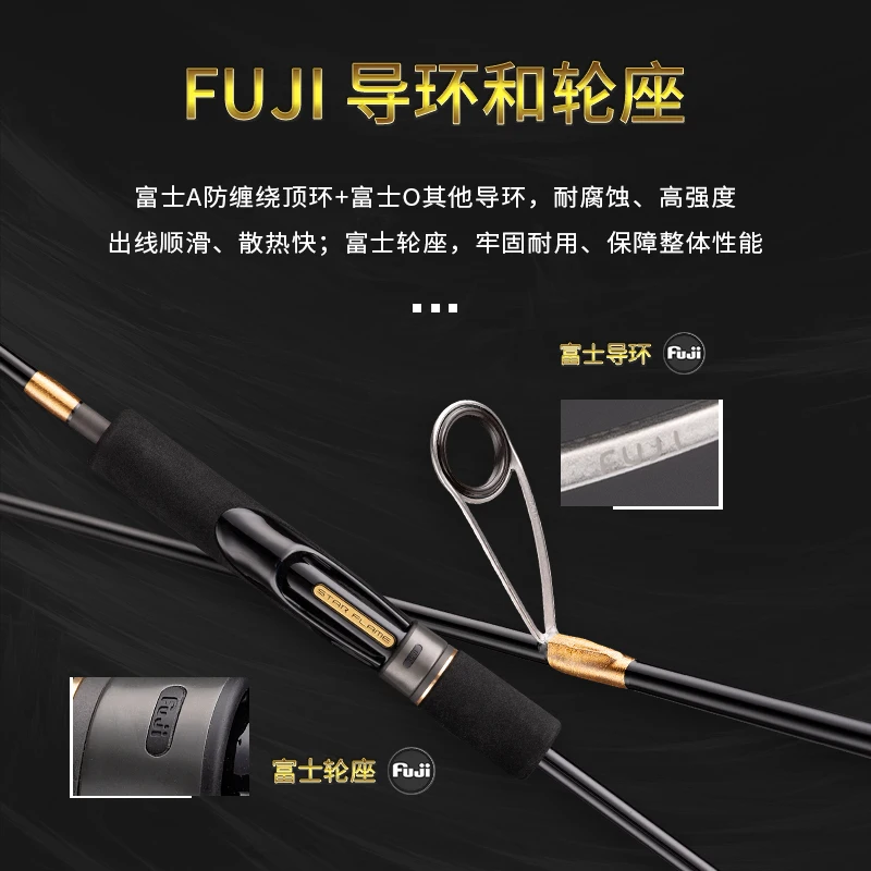 Caña de jigging lento maciza Ecooda Star Flame - imagen 4