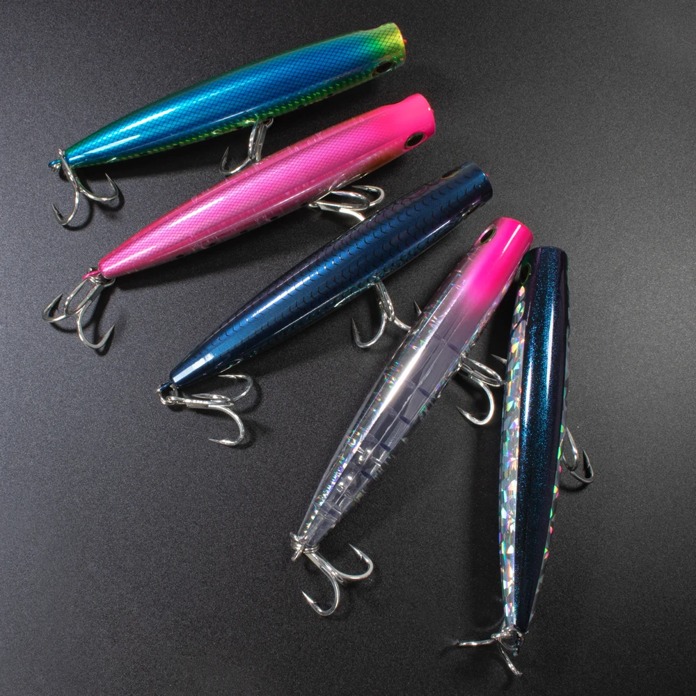 JIGGING PRO 130mm 40g Topwater Popper señuelo superficie señuelo de pesca aparejos de pesca de agua salada atún Kingfish Amberjack - imagen 5