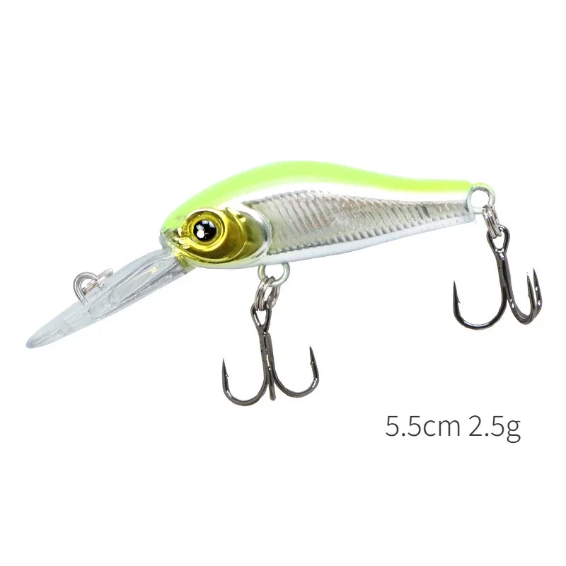 1 Uds 5,5 cm/7cm señuelo de Pesca calidad Minnow señuelo ojos 3D cebo duro de plástico Pesca plantilla Artificial Wobblers Crankbait cebo de Pesca - imagen 5