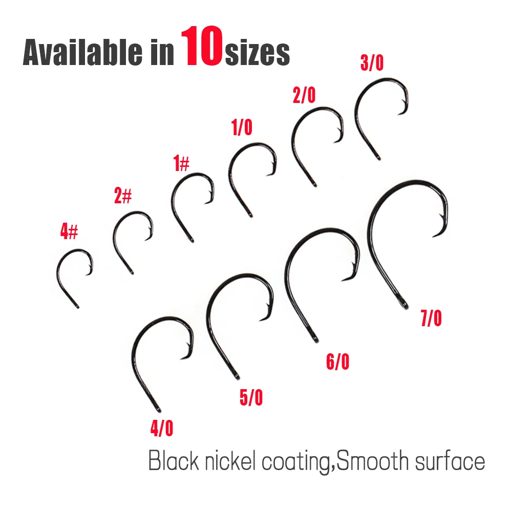 Wifreo-anzuelo circular de acero rico en carbono, 20 piezas, cebo vivo de amplia espacio, anzuelo de pesca para trucha, lubina, Lucio, atún, señuelo de pesca de agua salada - imagen 4