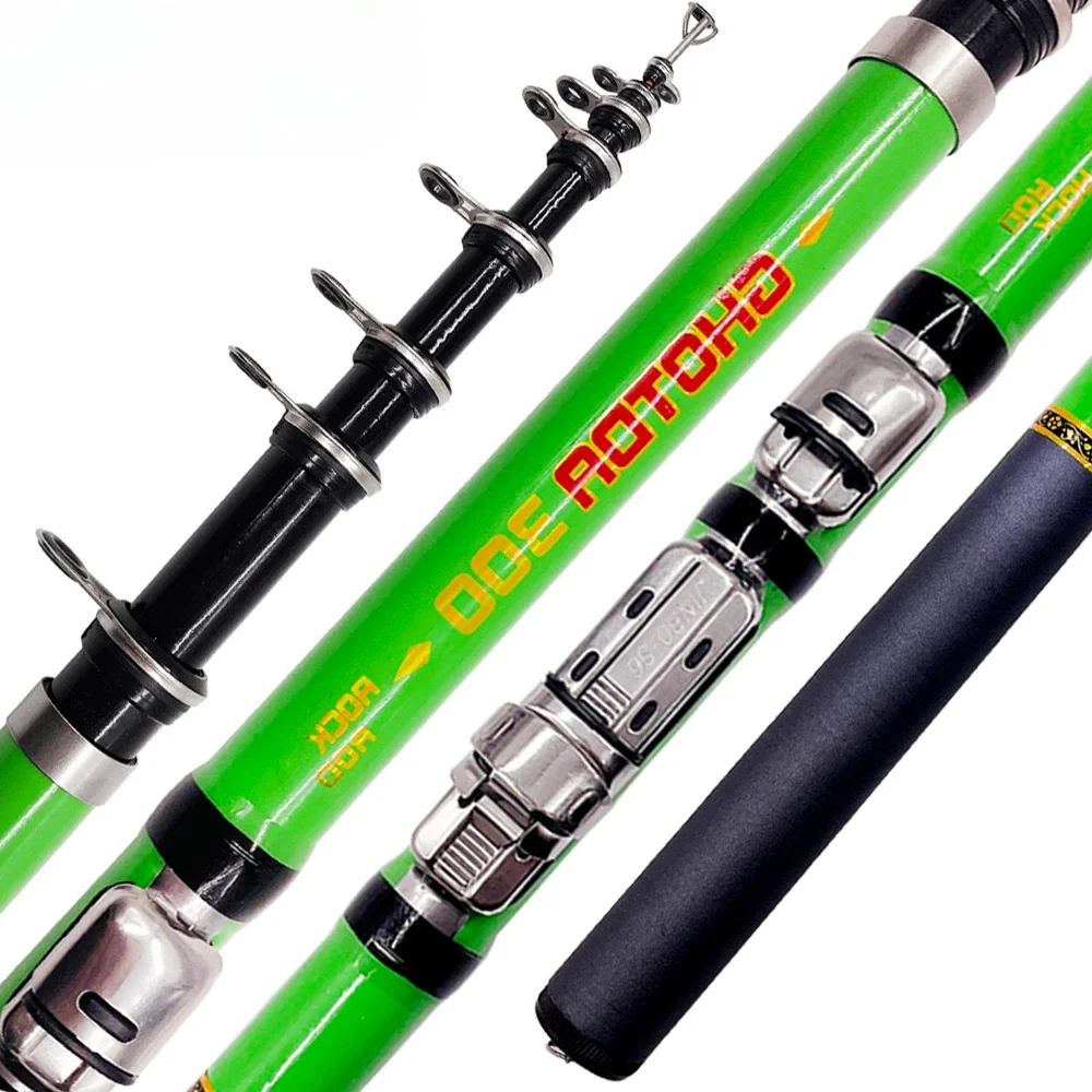 Carrete de caña de pescar giratorio de carbono corto, Combo de 1,5-3,0 M, poste de viaje corto, Kit de rueda de relación de engranaje 5,5:1, para lubina, carpa, Lucio - imagen 4