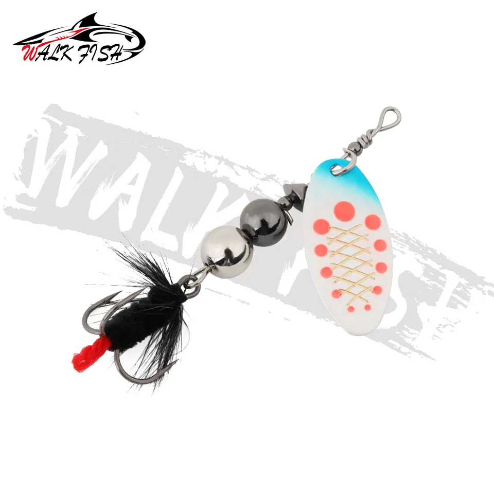 WALK FISH-señuelo de pesca giratorio, 1 piezas, 6g/8g/11g, cuchara de latón, anzuelo triple de Metal, cebo duro, señuelo falso, aparejos de pesca - imagen 2