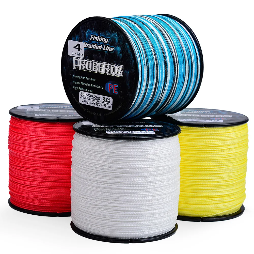 Línea de pesca trenzada Proberos: 300M/328YDS, valor de tensión súper fuerte de 6-80LB y suave para lanzamiento de larga distancia - imagen 5