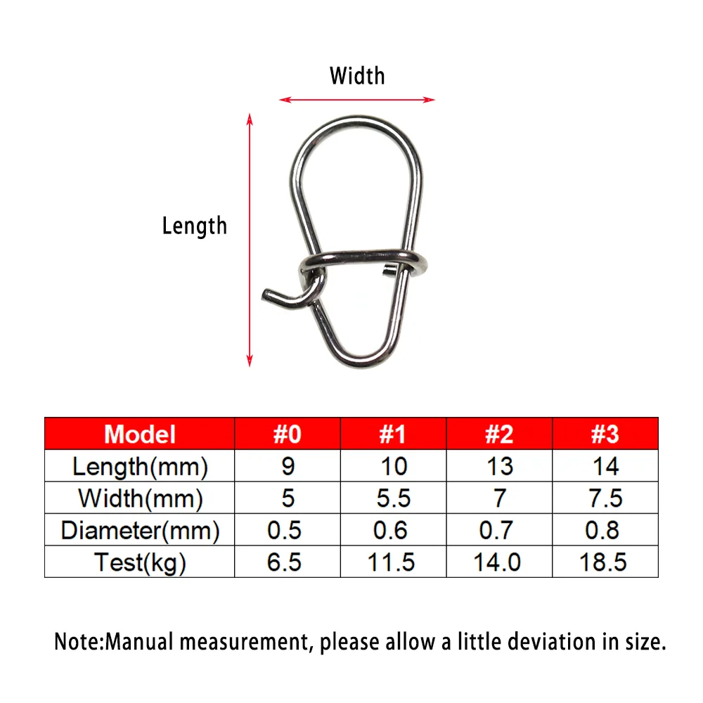 LIONRIVER-gancho a presión de calabaza de acero inoxidable, anillos giratorios sólidos, broches de seguridad, cierre de Clip rápido, conector a presión, herramienta de aparejos de pesca - imagen 2
