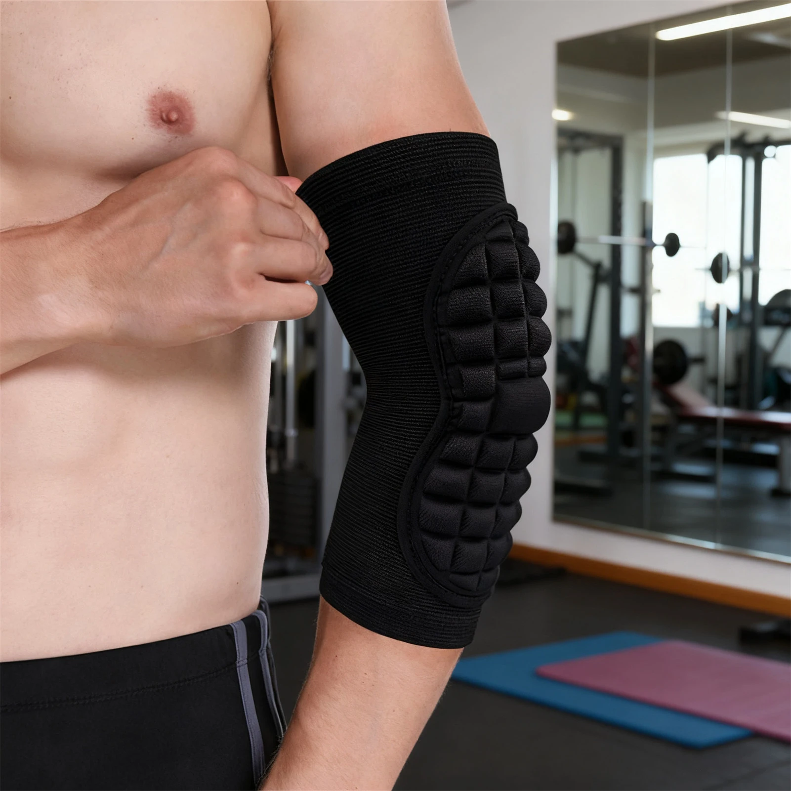 Protector de articulación de codo, pulsera de presión para entrenamiento deportivo, esquí al aire libre, ciclismo, rodillera gruesa, equipos deportivos, 2 uds. - imagen 3