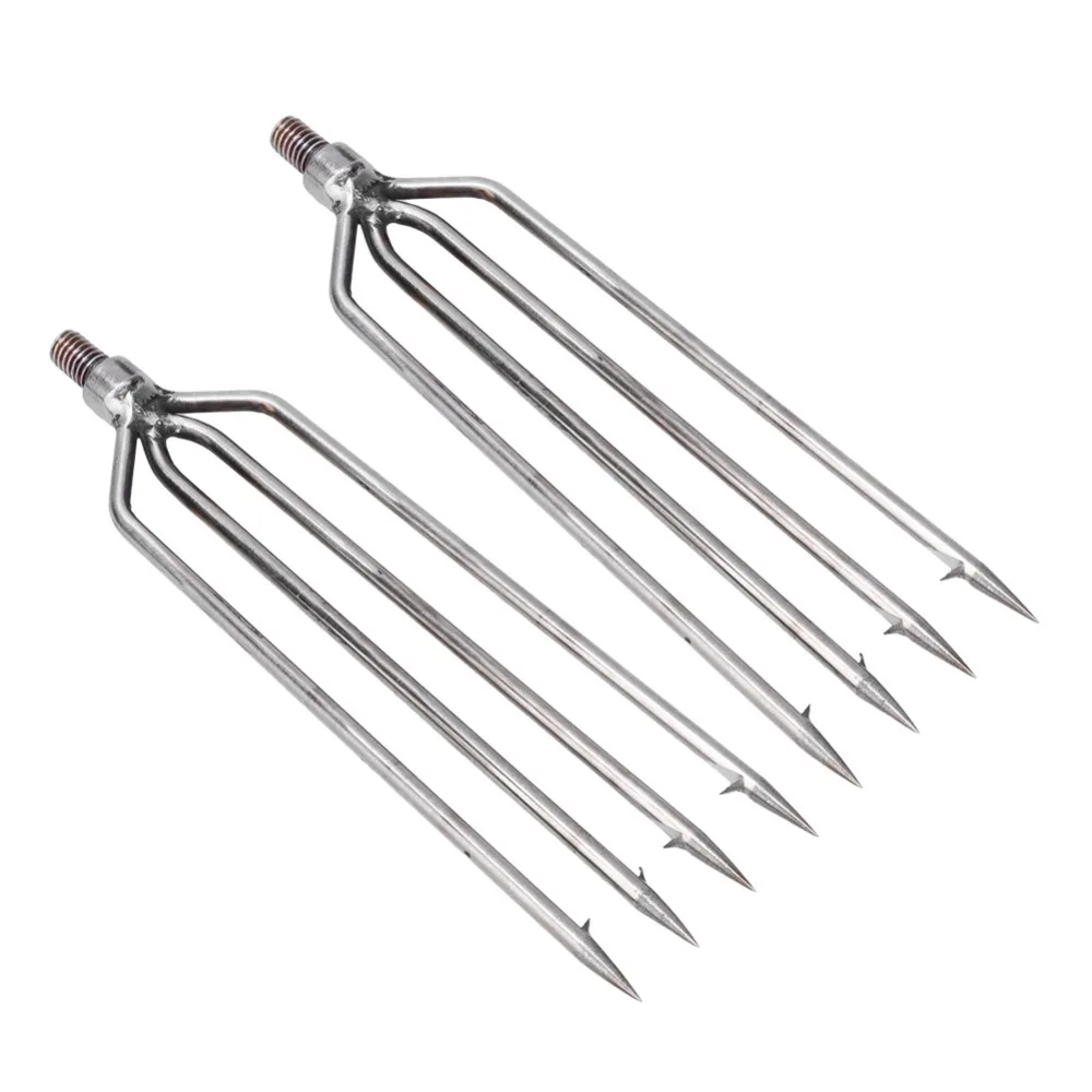 Arpón de acero inoxidable con 4 puntas, arpón de pesca con tornillo de 8mm, lanza de pesca con púas de alta dureza, captura de peces grandes, 2 uds. - imagen 5