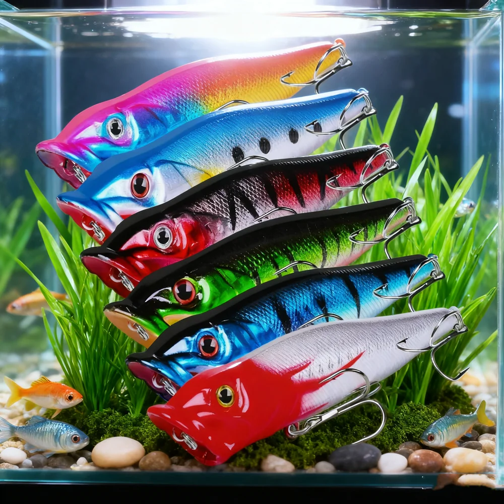 Señuelo Popper de 93mm/12,5g, cebo de pesca Topwater, cebo duro, Wobblers artificiales, herramientas de aparejos de pesca de plástico, Señuelos de Pesca - imagen 3