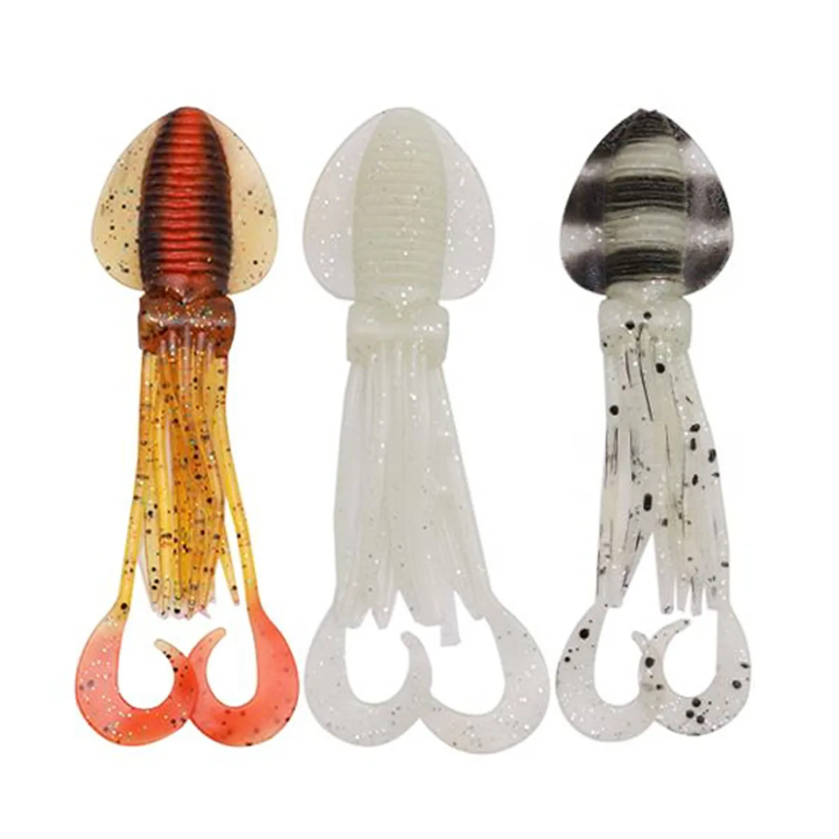Señuelos de atún para pesca con plantilla de calamar UV, faldas de pulpo de 12/15/18cm, señuelo de plástico suave para pesca en el mar, 5 uds. - imagen 2