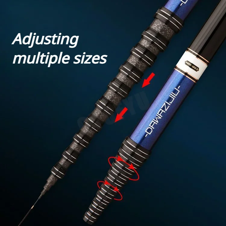 Caña de pescar súper ligera de carbono de alta calidad, mango telescópico de fibra posicionable, caña de pescar de viaje 3.6M4.5M7.2M8M9M10M - imagen 3