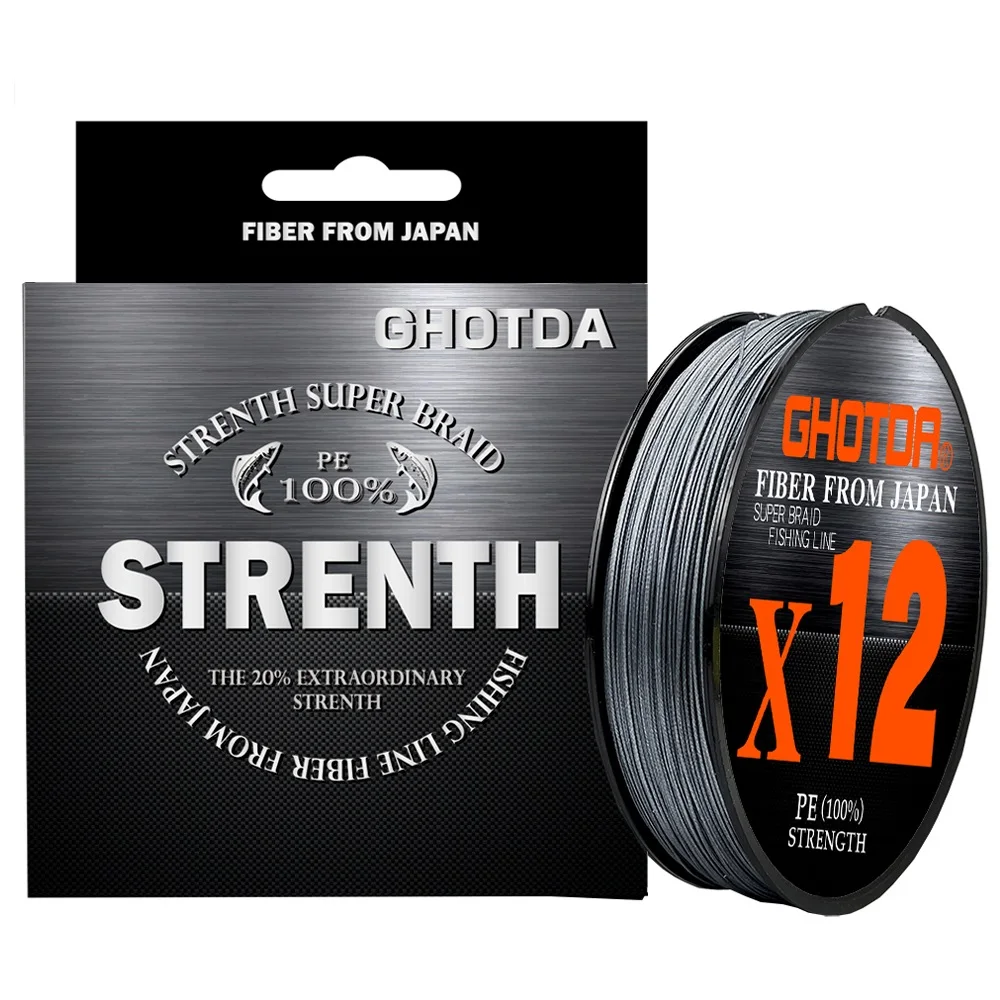 GHOTDA 12 hebras 9 hebras 100m hilo de pescar trenzado Pe carpa súper fuerte mar océano alambre multifilamento 0,6 # -8.0 # Herramientas de pesca - imagen 2