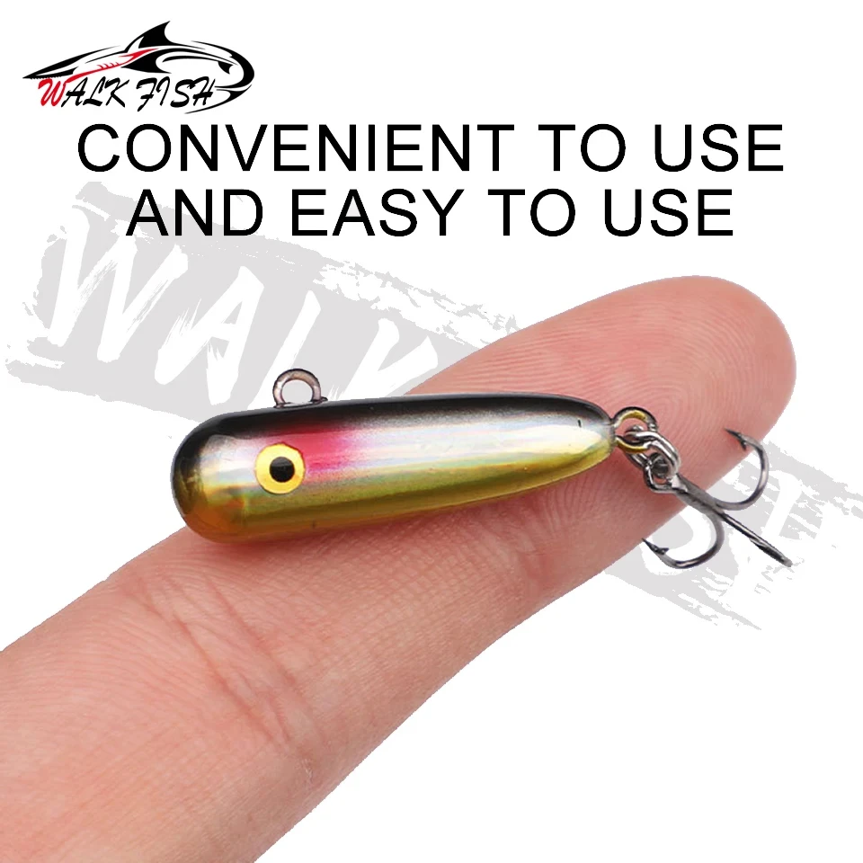 WALK FISH 1 Uds 30mm 2,4g Mini señuelo tipo lápiz que se hunde con cuentas de tungsteno Micro cebo de pesca para trucha flujo de agua dulce Wobbler - imagen 2